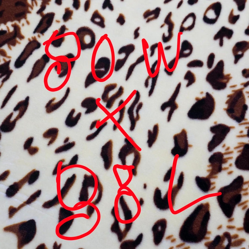 Leopard Print Blanket 80x88 Brown Animal Safari Plush Fleece Maximalist Pimp